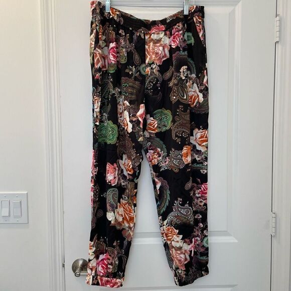 Boston Proper Floral Jogger Pants Silky Soft Size XL - Picture 1 of 6